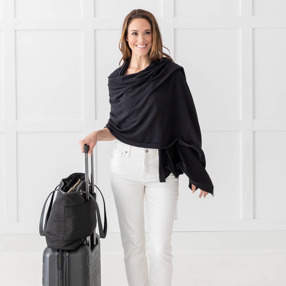 Organic Cotton Dreamsoft Travel Scarf—Black