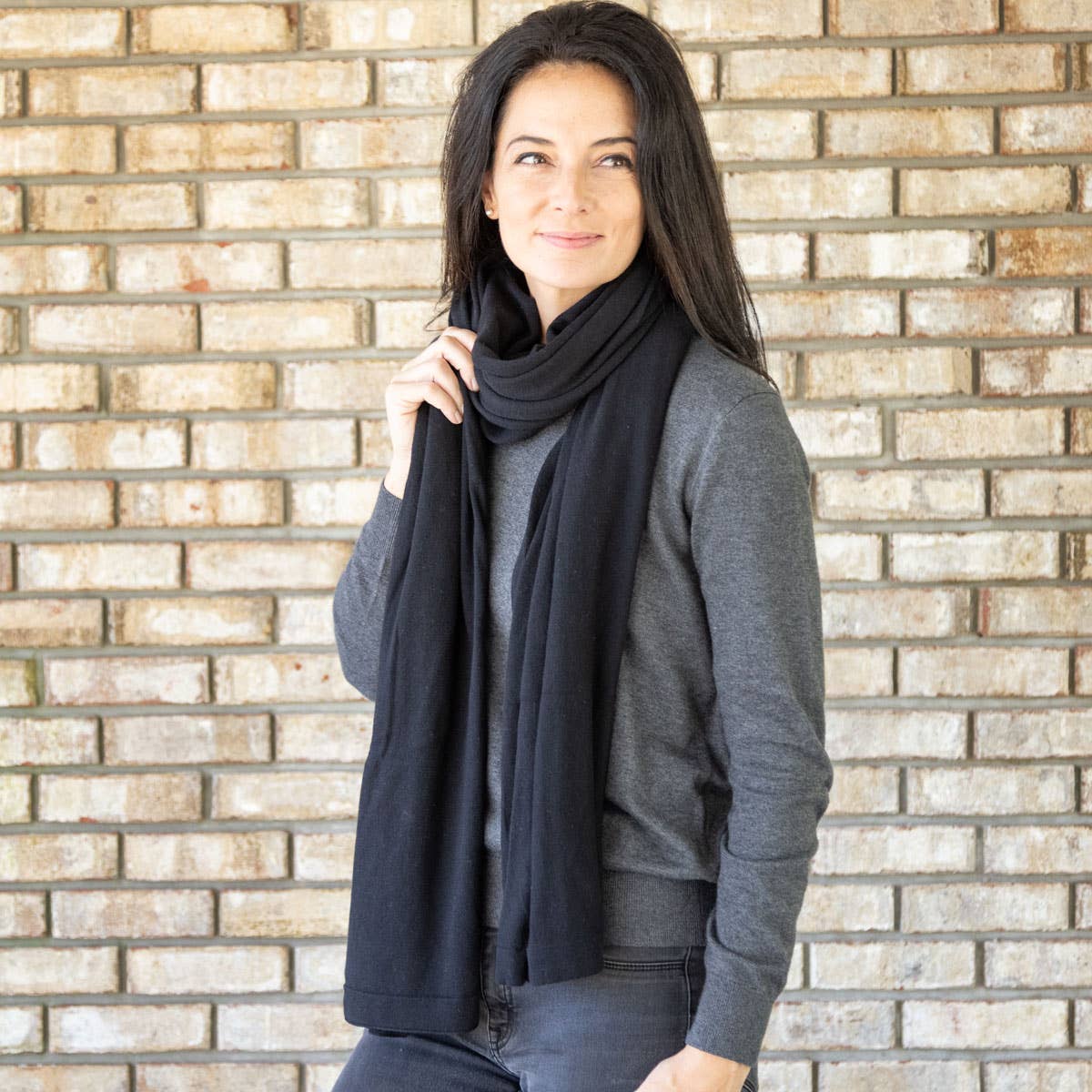 Organic Cotton Dreamsoft Travel Scarf—Black