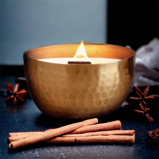 Raw Cinnamon & Cloves -Solid Brass 14oz Pure Soy Candle