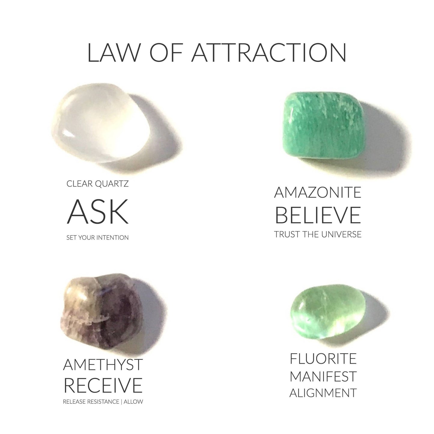 Law of Attraction - Manifest Crystals and Stones Gift Set - A Beautiful Fix