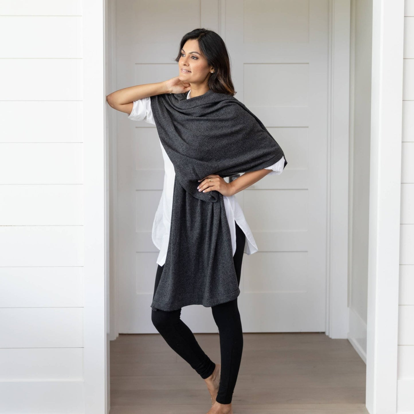 Organic Cotton Dreamsoft Travel Scarf—Graphite - A Beautiful Fix