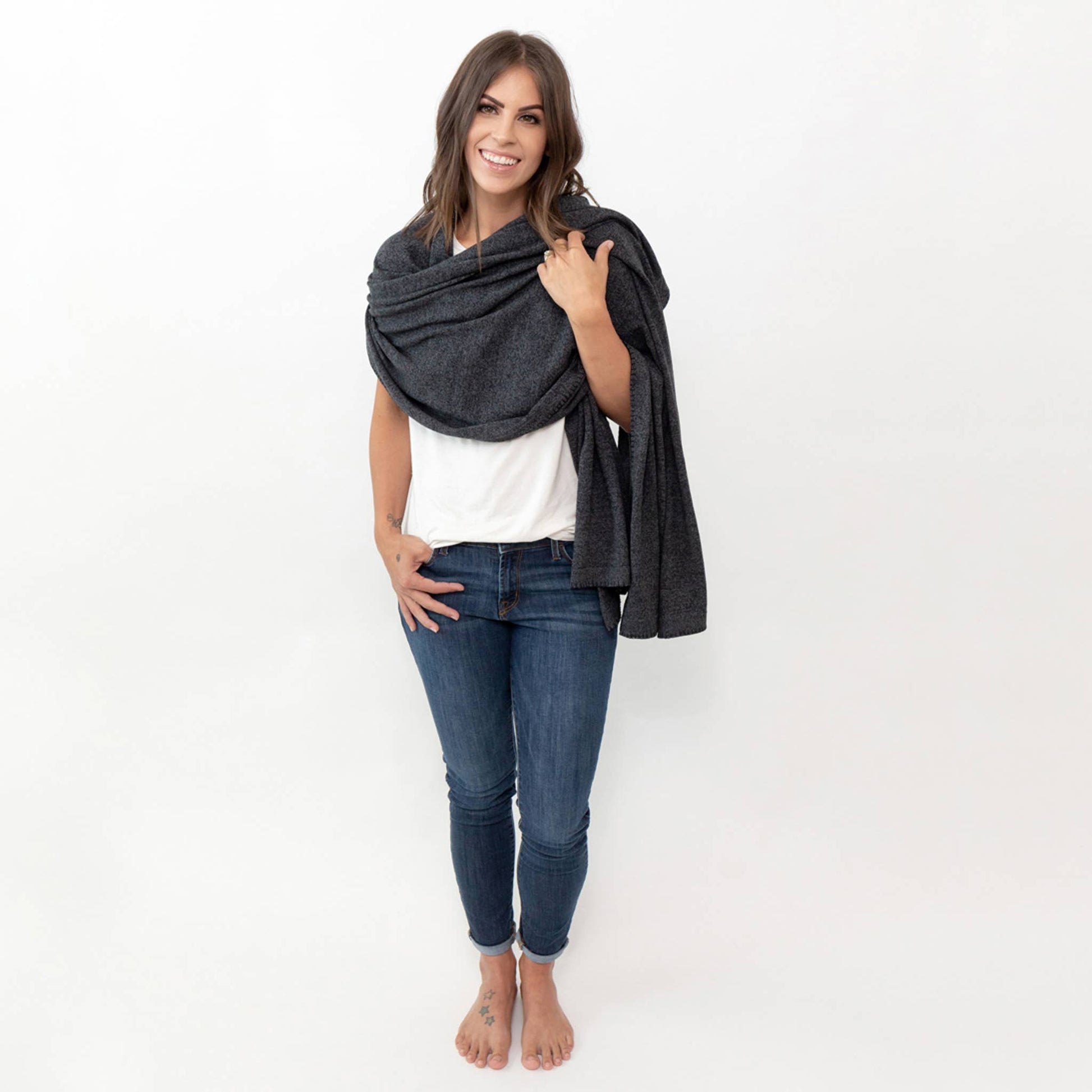 Organic Cotton Dreamsoft Travel Scarf—Graphite - A Beautiful Fix