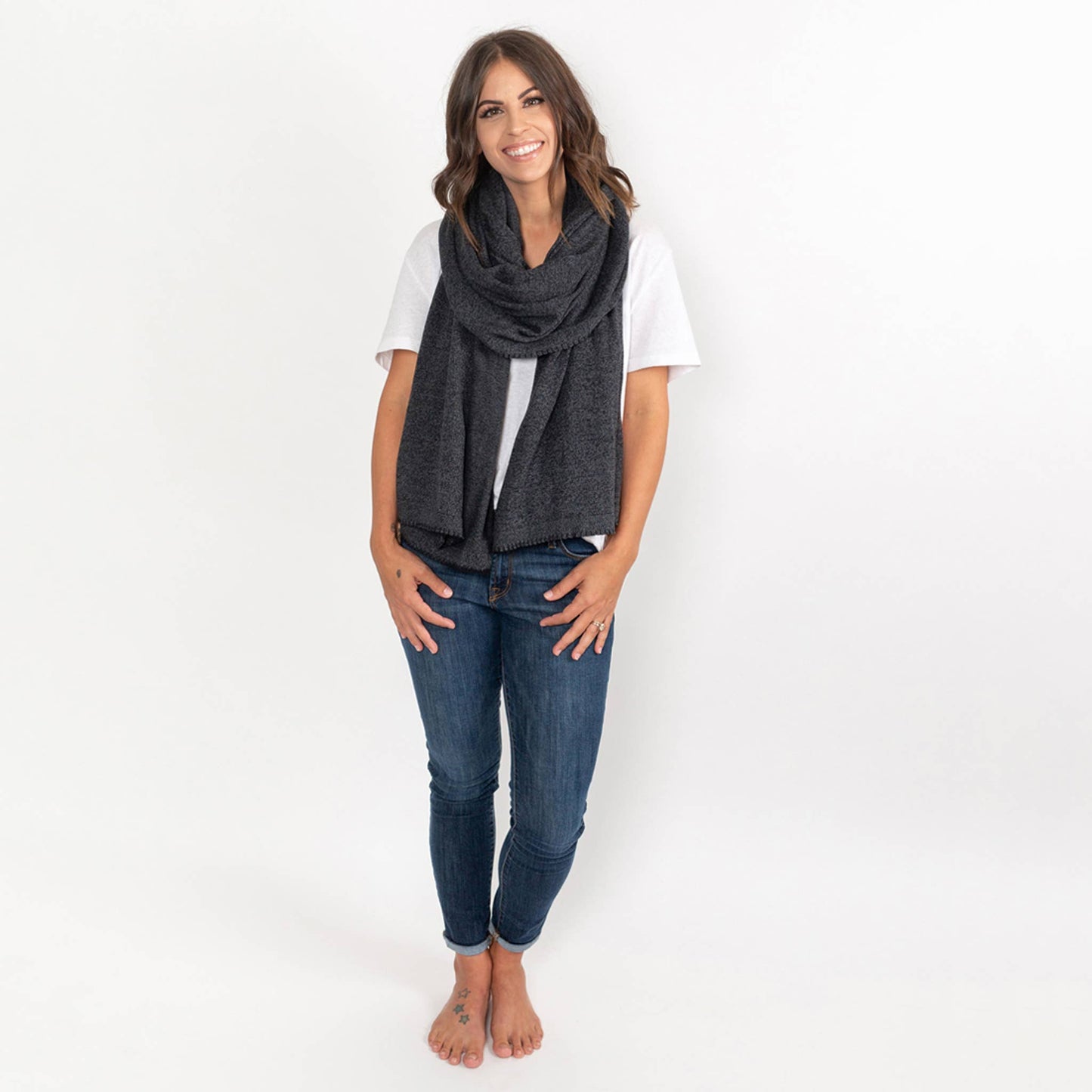 Organic Cotton Dreamsoft Travel Scarf—Graphite - A Beautiful Fix